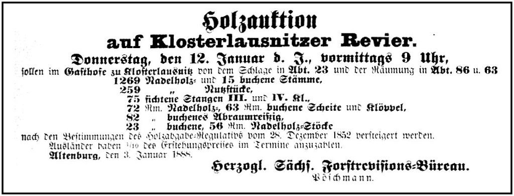 1888-01-12 Kl Holzauktion